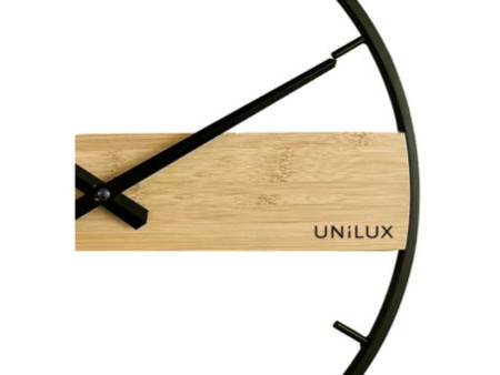 UNiLUX Horloge murale à quartz CIRCLE, noir/bambou