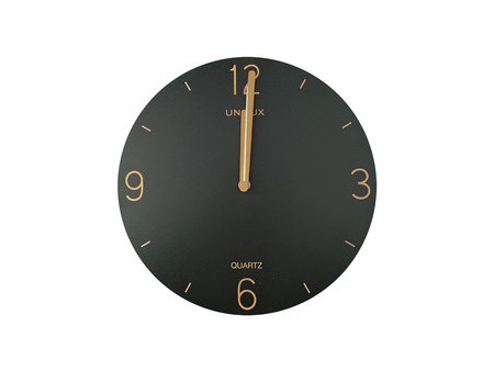 UNiLUX Horloge murale à quartz SAVANA, diamètre 300 mm, noir