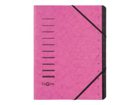 PAGNA trieur 'Sorting File', 12 compartiments, rose foncé
