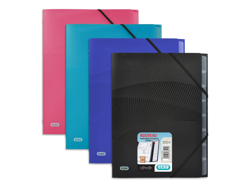 Oxford Trieur Osmose, 8 compartiments, A4, PP, assorti