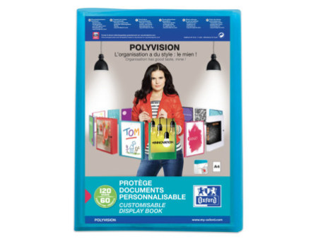 Oxford Protège-documents POLYVISION, 60 pochettes, assorti