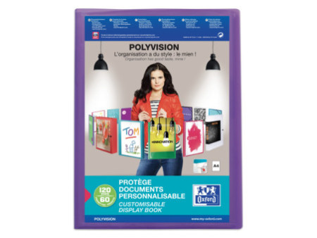 Oxford Protège-documents POLYVISION, 60 pochettes, assorti
