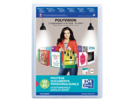 Oxford Protège-documents POLYVISION, 60 pochettes, assorti