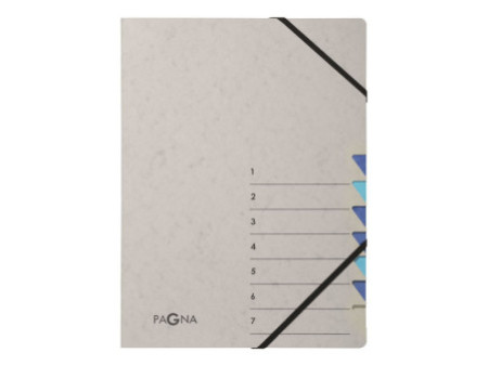 PAGNA Trieur 'Easy Grey', A4, 7 compartiments, gris / bleu