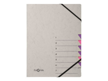 PAGNA Trieur 'Easy Grey', A4, 7 compartiments, gris / lilas