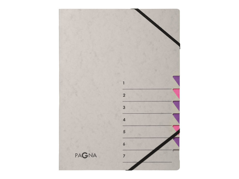 PAGNA Trieur 'Easy Grey', A4, 7 compartiments, gris / lilas