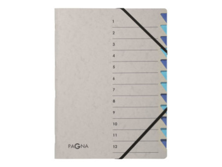 PAGNA Trieur 'Easy Grey', A4, 12 compartiments, gris / bleu
