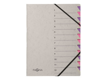 PAGNA Trieur 'Easy Grey', A4, 12 compartiments, gris / lilas