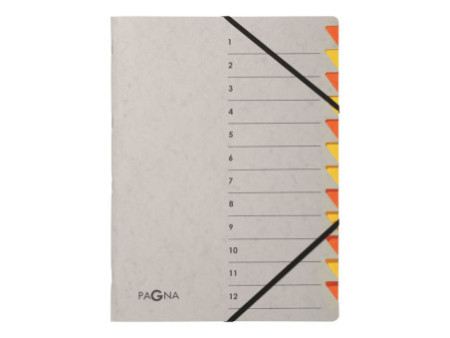 PAGNA Trieur Easy Grey, A4, 12 compartiments, gris / orange