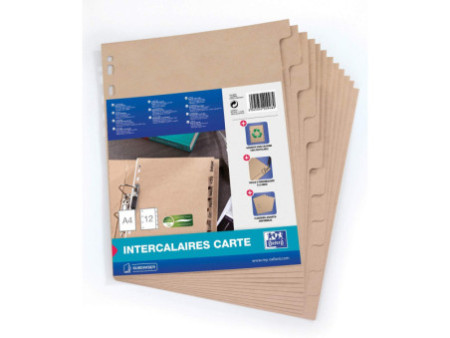 Oxford Intercalaires Touareg, uni, 12 touches, format A4