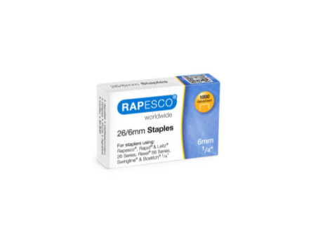 RAPESCO Agrafes 26/6, 1.000 pièces, galvanisé