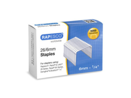 RAPESCO Agrafes 26/6, galvanisées, 5.000 pièces
