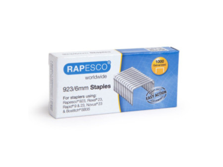 RAPESCO Agrafes 923/6, 1.000 pièces, galvanisé