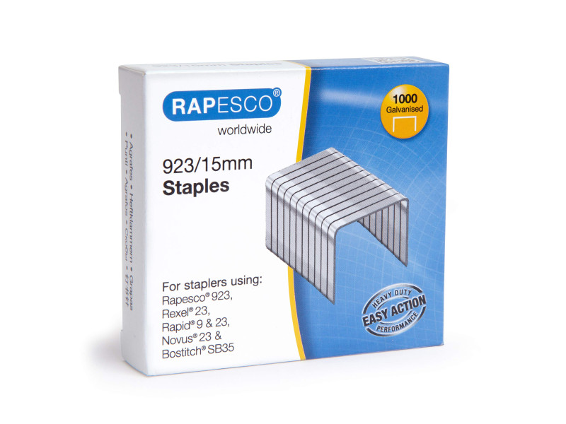 RAPESCO Agrafes 923/15, 1.000 pièces, galvanisé