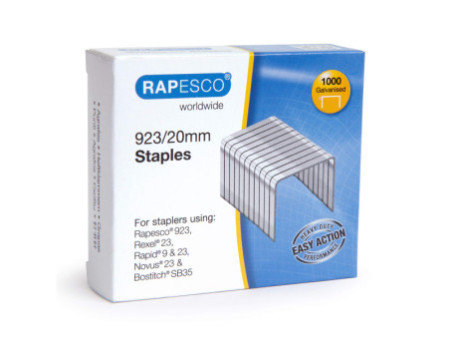 RAPESCO Agrafes 923/20, 1.000 pièces, galvanisé