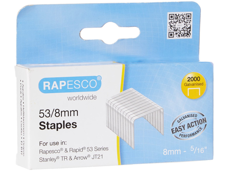 RAPESCO Agrafes 53/8, 2.000 pièces, galvanisé