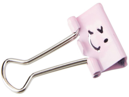 RAPESCO Pince double clip, (L)19 mm, rose, émoticône