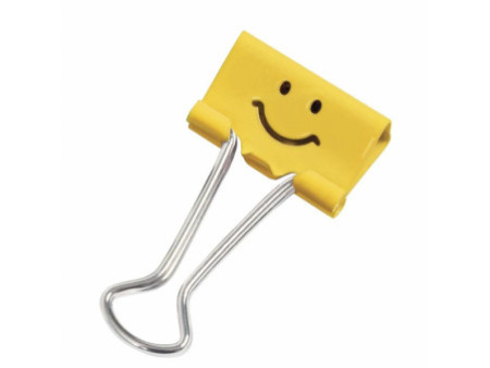RAPESCO Pince double clip, (L)32 mm, jaune, émoticône