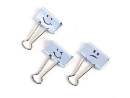 RAPESCO Pince double clip, (L)32 mm, bleu clair, émoticône
