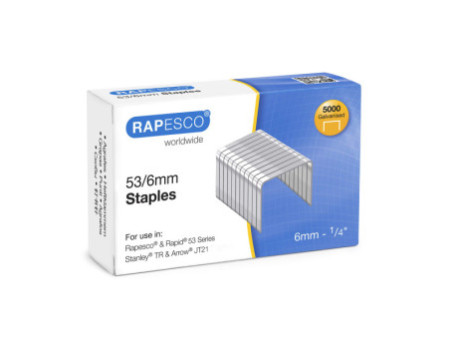 RAPESCO Agrafe Optima 53/6, 5.000 pièces, galvanisé