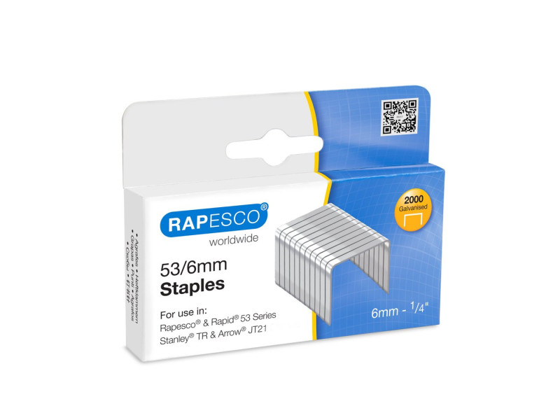 RAPESCO Agrafes 53/6, 2.000 pièces, galvanisé
