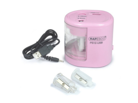 RAPESCO Taille-crayon électrique double PS-12-USB, rose