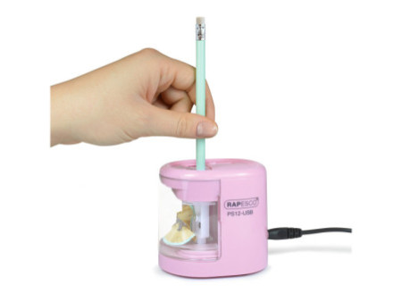 RAPESCO Taille-crayon électrique double PS-12-USB, rose
