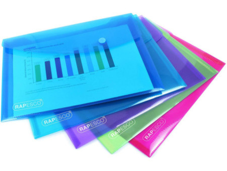 RAPESCO Pochette à documents, A5, PP, couleurs assorties