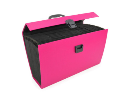 RAPESCO Trieur valisette, A4, 19 compartiments, rose vif
