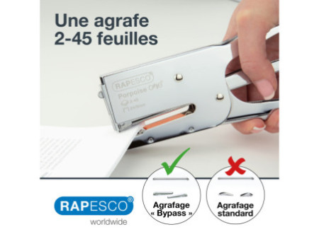 RAPESCO Agrafeuse pince Porpoise ONE, chromée