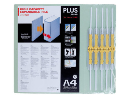 PLUS JAPAN Classeur d'archives ZEROMAX, A4 large, gris
