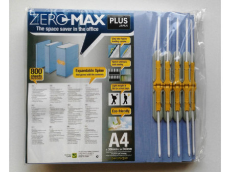 PLUS JAPAN Classeur d'archives ZEROMAX, A4 large, bleu