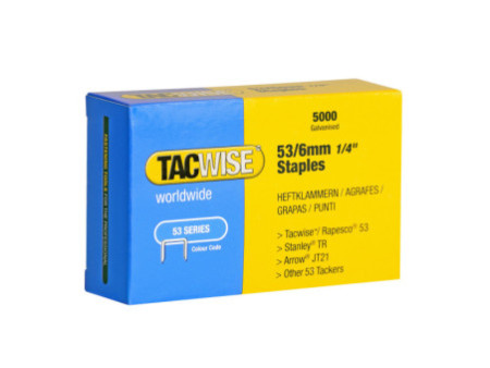 TACWISE Agrafes 53/6 mm, 5.000 pièces, galvanisé