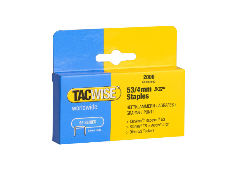 TACWISE Agrafes 53/4 mm, 2000 pièces, galvanisé