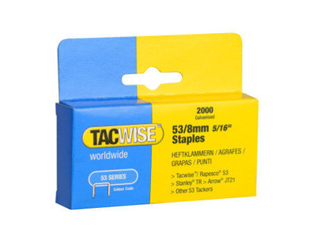 TACWISE Agrafes 53/8 mm, 2.000 pièces,, galvanisé