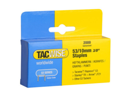 TACWISE Agrafes 53/10 mm, 2.000 pièces, galvanisé