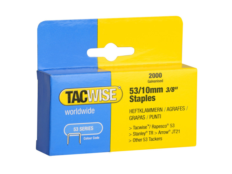 TACWISE Agrafes 53/10 mm, 2.000 pièces, galvanisé