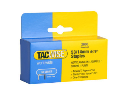 TACWISE Agrafes 53/14 mm, 2.000 pièces, galvanisé