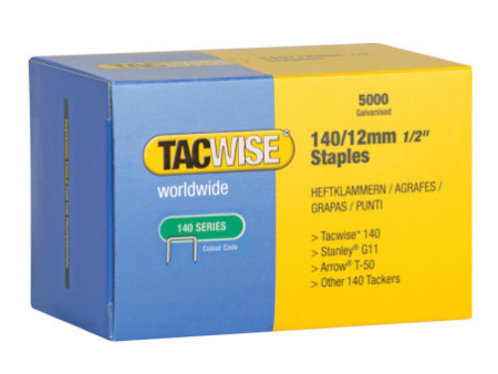 TACWISE Agrafes 140/12 mm, 5.000 pièces, galvanisé