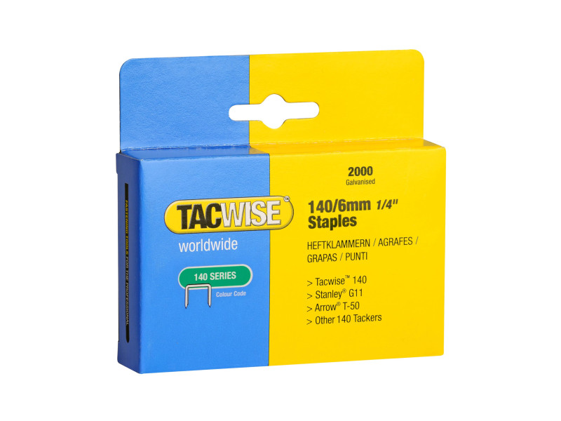 TACWISE Agrafes 140/6 mm, 2.000 pièces, galvanisé