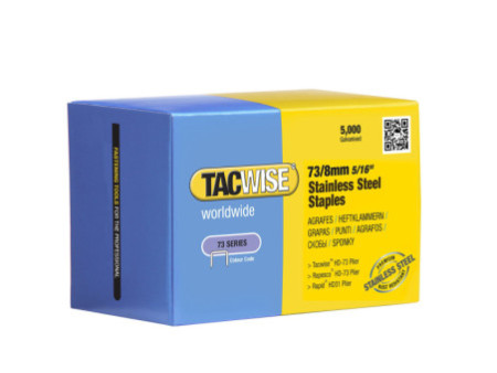 TACWISE Agrafes 73/8 mm, acier inoxydable, 5.000 pièces