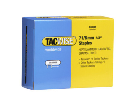 TACWISE Agrafes 71/6 mm galvanisées, 20.000 pièces