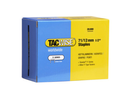 TACWISE Agrafes 71/12 mm galvanisées, 20.000 pièces