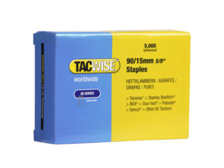 TACWISE Agrafes étroites 90/15 mm galvanisées, 5.000 pièces