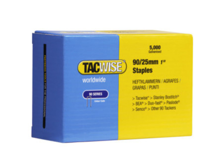 TACWISE Agrafes étroites 90/25 mm galvanisées, 5.000 pièces