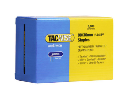 TACWISE Agrafes étroites 90/30 mm galvanisées, 5.000 pièces