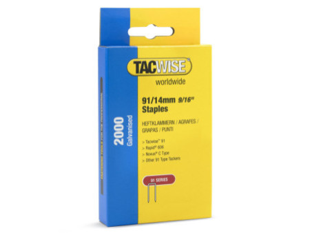 TACWISE Agrafes étroites 91/14 mm galvanisées, 2.000 pièces