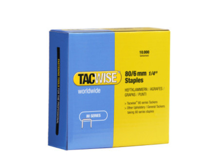 TACWISE Agrafes 80/6 mm galvanisées, 10.000 pièces