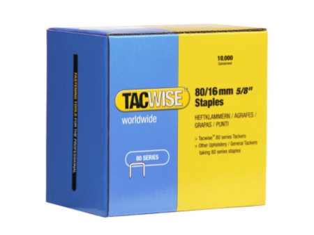 TACWISE Agrafes 80/16 mm galvanisées, 10.000 pièces