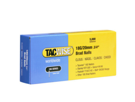 TACWISE Clous 18G/20 mm, 5.000 pièces